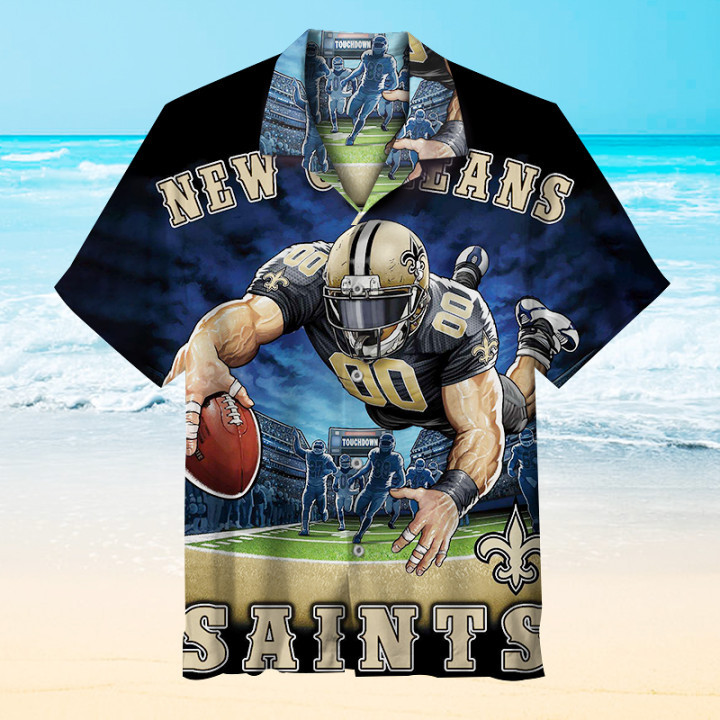 New Orleans Saints Logo Hawaiian Shirt Tropical Aloha Button Up