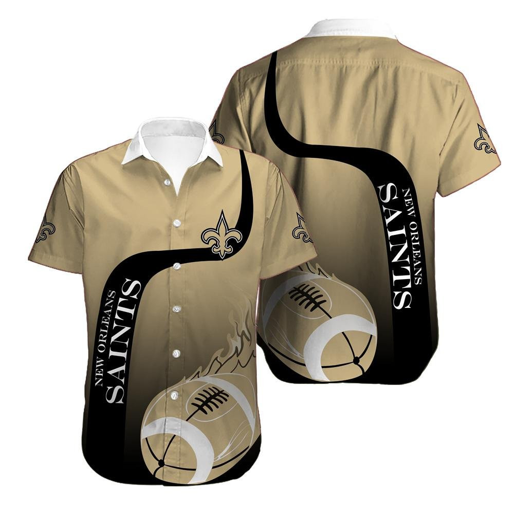 New Orleans Saints Logo Hawaiian Shirt Tropical Aloha Button Up