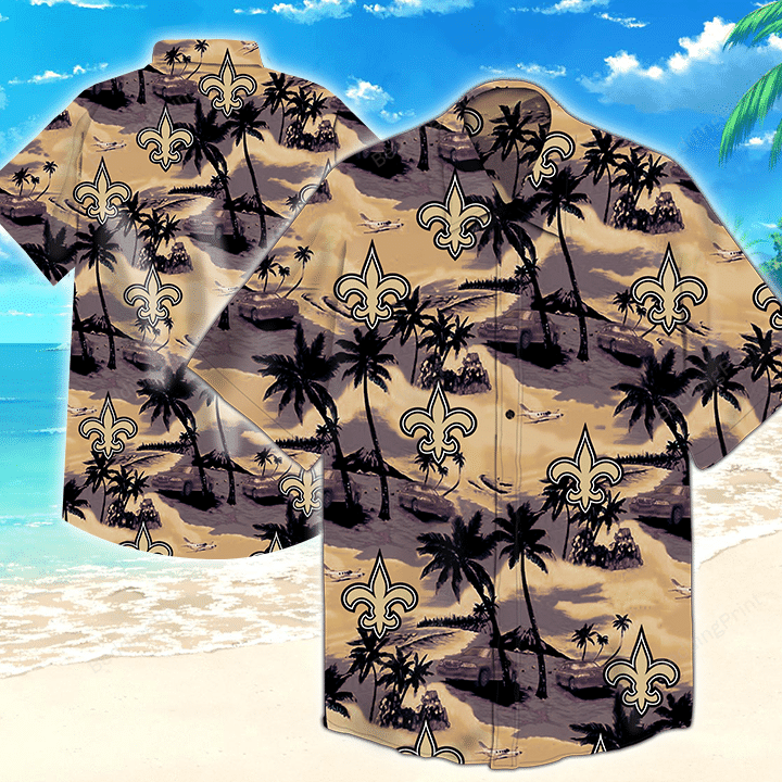 New Orleans Saints Nfl Tommy Bahama Hawaiian Shirt Tropical Aloha Button Up