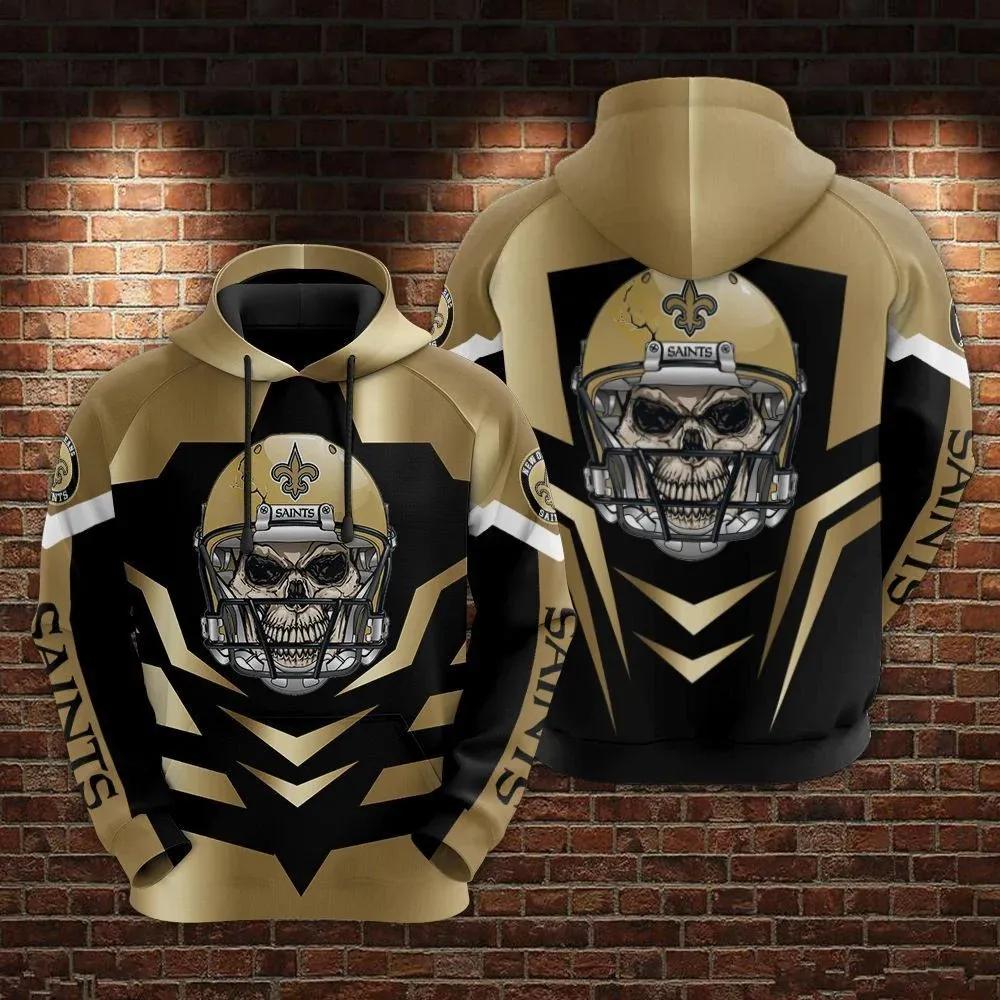 New Orleans Saints Skull Football NFL 3D All Over Print Hoodie
