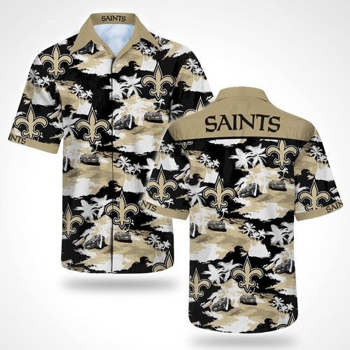 New Orleans Saints Summer Hawaiian Shirt Tropical Aloha Button Up