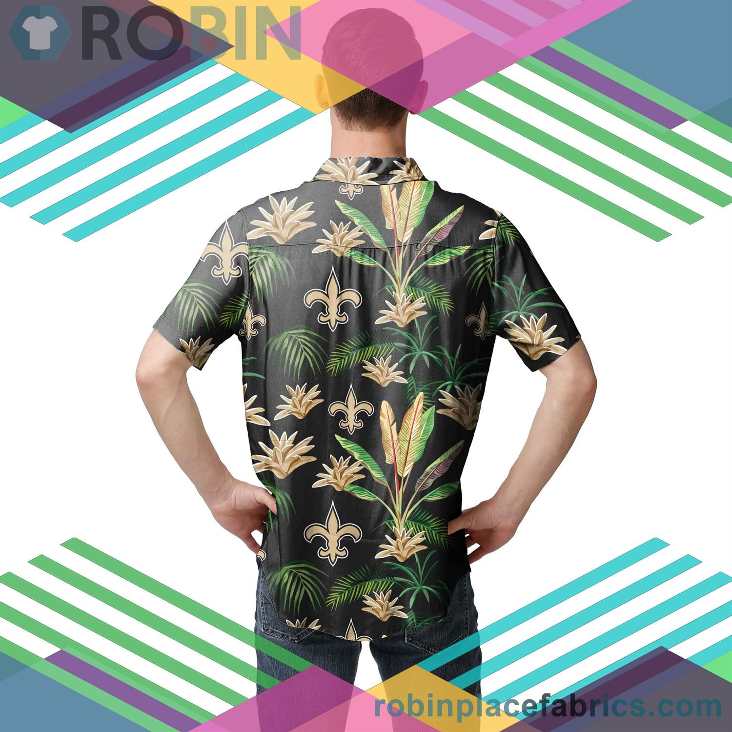 New Orleans Saints Victory Vacay Up Hawaiian Shirt Tropical Aloha Button Up