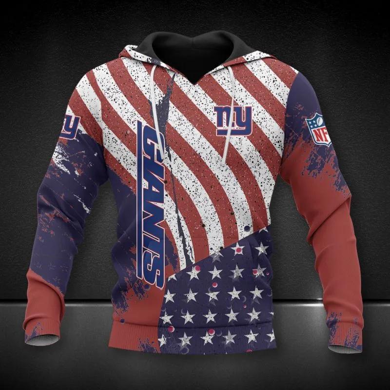 New York Giants American Flag NFL 3D All Over Print Hoodie
