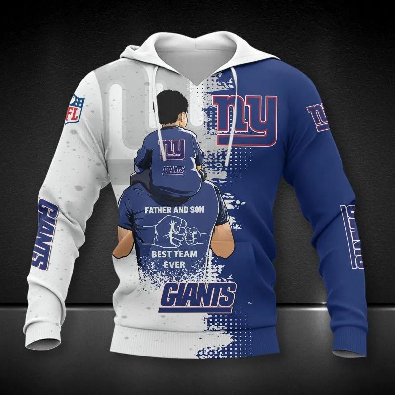 New York Giants Dad And Son NFL 3D All Over Print Hoodie