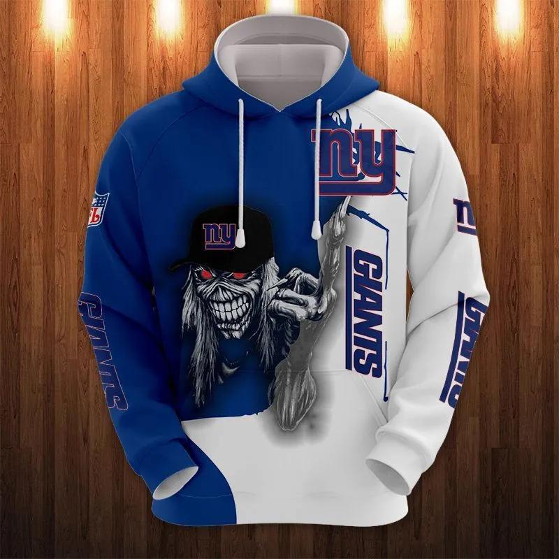 New York Giants Eddie Iron Maiden NFL 3D All Over Print Hoodie