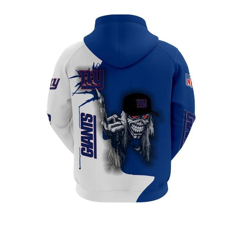 Alternative view of New York Giants Eddie Iron Maiden NFL 3D All Over Print Hoodie