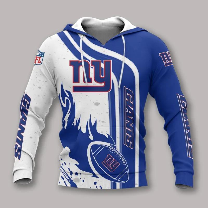 New York Giants Fire Ball NFL 3D All Over Print Hoodie