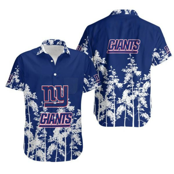 New York Giants Football Hawaiian Shirt Tropical Aloha Button Up