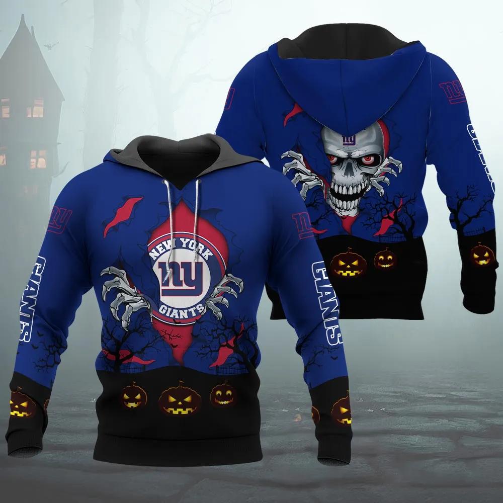 New York Giants Halloween 3D NFL All Over Print Hoodie
