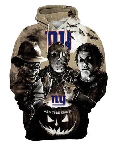 New York Giants Halloween Movie NFL 3D All Over Print Hoodie