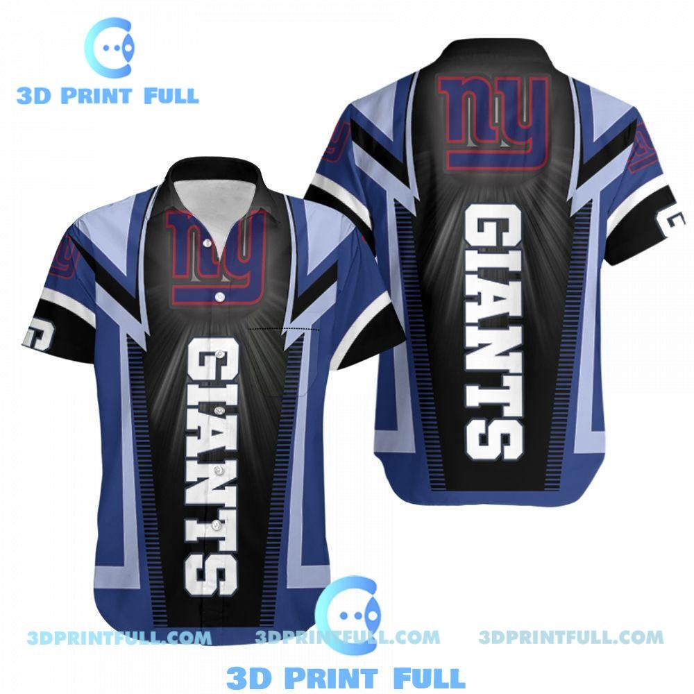 New York Giants Logo Hawaiian Shirt Tropical Aloha Button Up