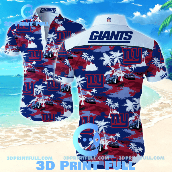 New York Giants Logo Hawaiian Shirt Tropical Aloha Button Up