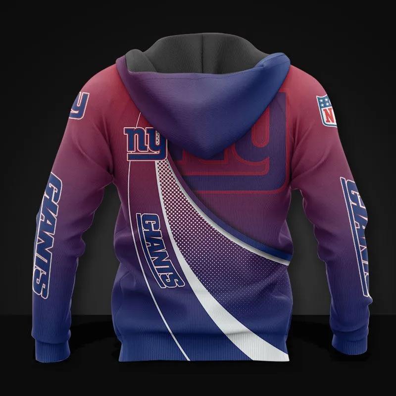 Alternative view of New York Giants NFL 3D All Over Print Hoodie