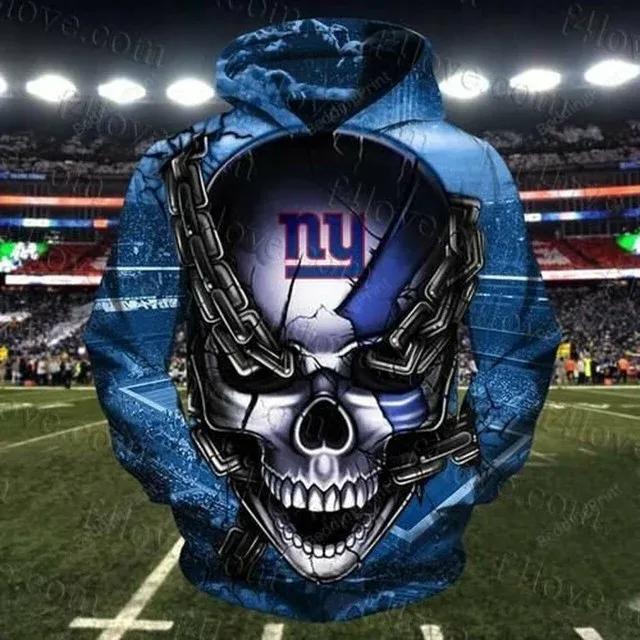 New York Giants Skull Logo NFL 3D All Over Print Hoodie
