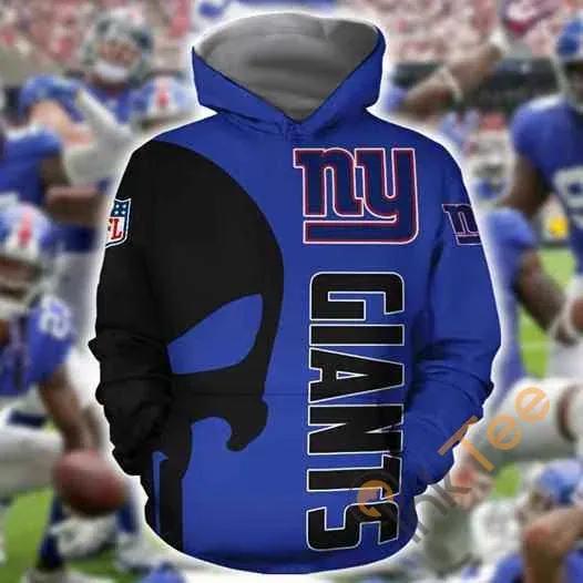 New York Giants Skull NFL 3D All Over Print Hoodie