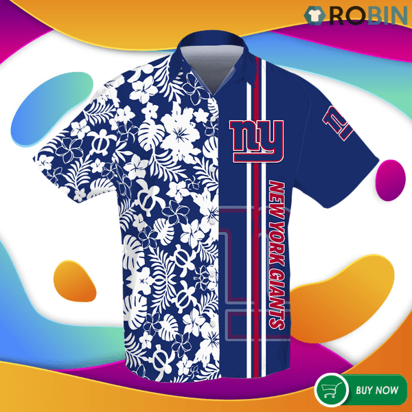 New York Giants Up Hawaiian Shirt Tropical Aloha Button Up