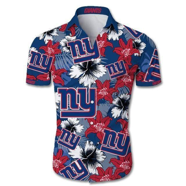 New York Giants1 Hawaiian Shirt Tropical Aloha Button Up