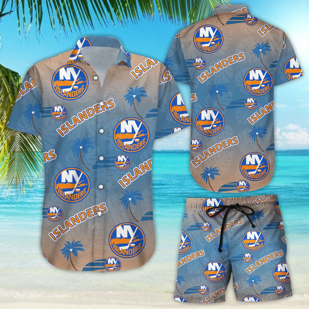 New York Islanders All Over Print Hawaiian Shirt Tropical Aloha Button Up