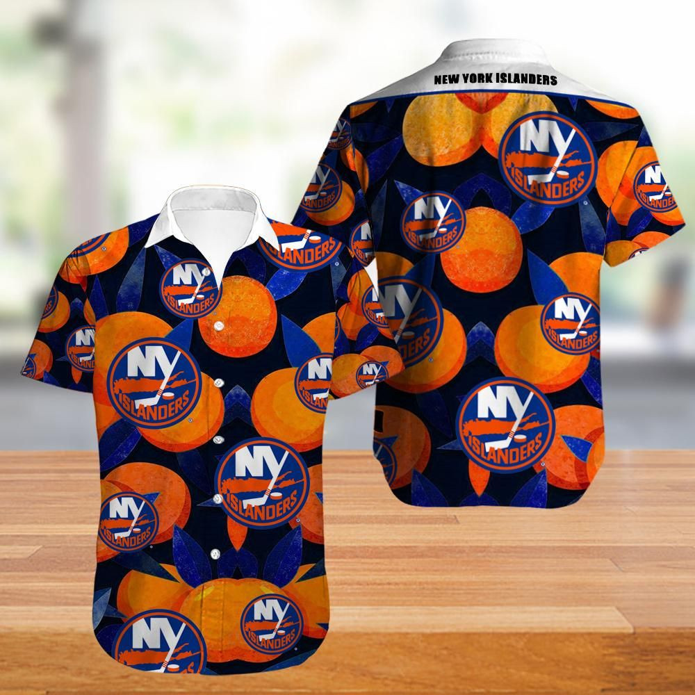 New York Islanders Hawaiian Shirt Tropical Aloha Button Up