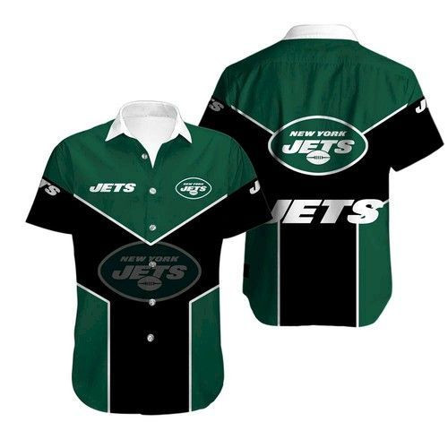 New York Jets Hawaiian Shirt Tropical Aloha Button Up
