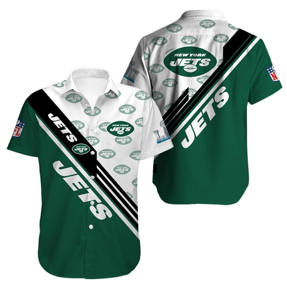 New York Jets Hawaiian Shirt Tropical Aloha Button Up