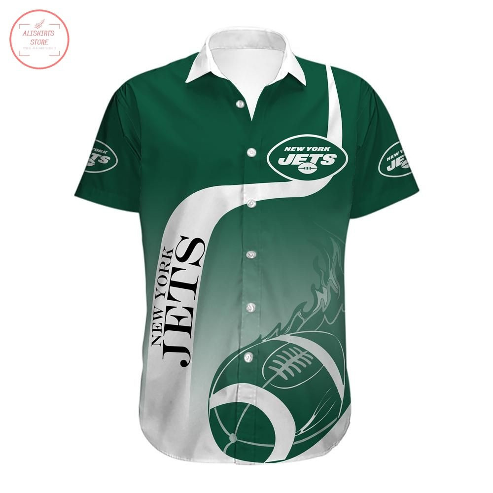 New York Jets1 Hawaiian Shirt Tropical Aloha Button Up
