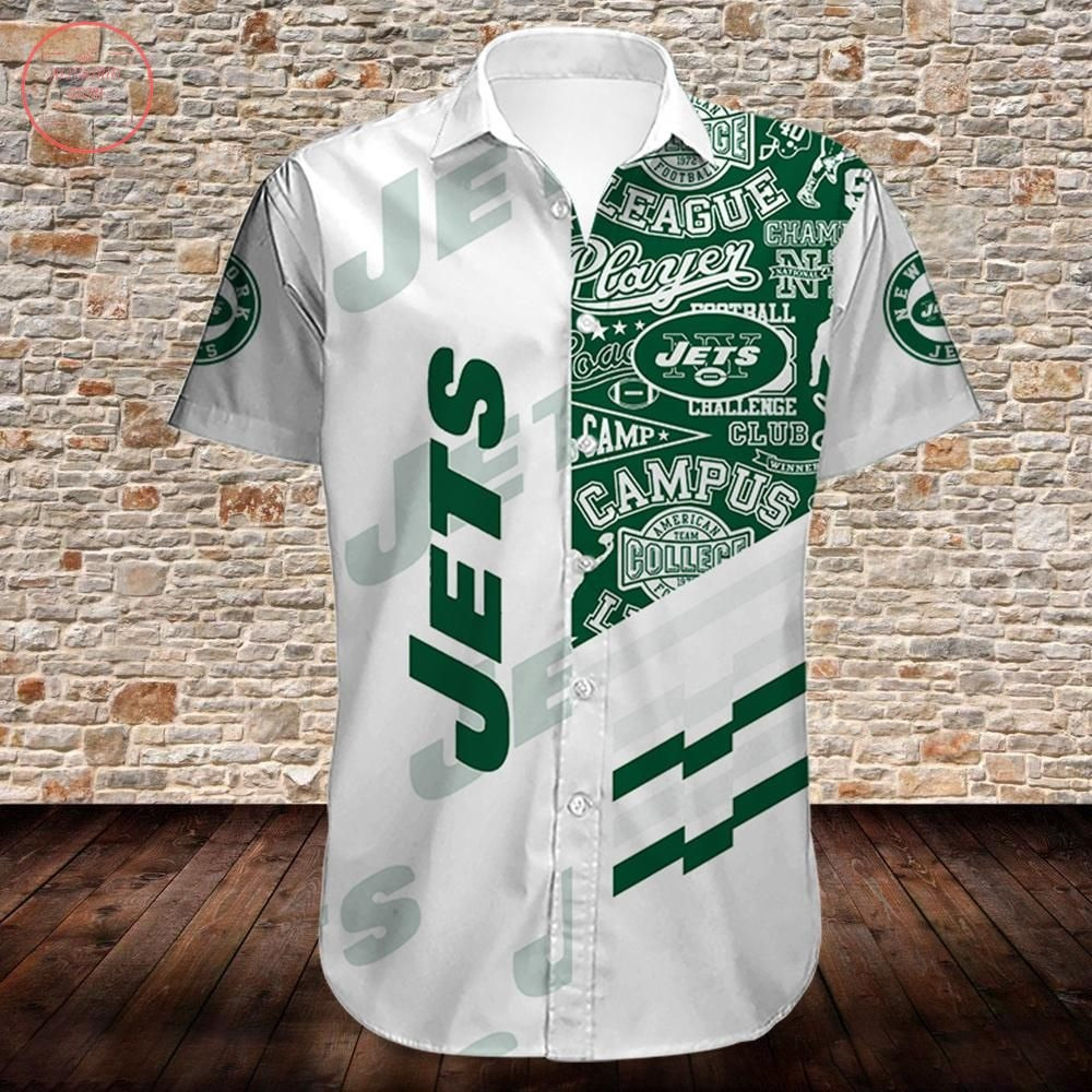 New York Jets2 Hawaiian Shirt Tropical Aloha Button Up