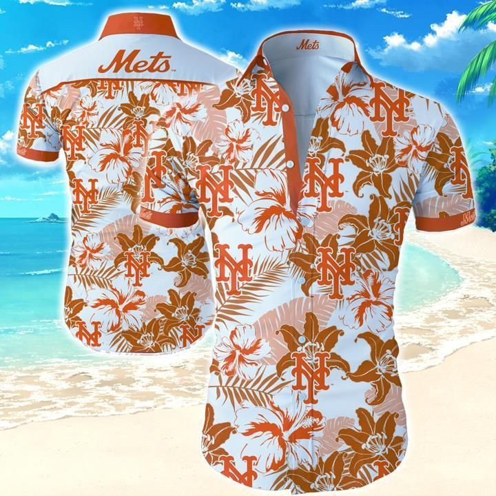 New York Mets Hawaiian Shirt Tropical Aloha Button Up