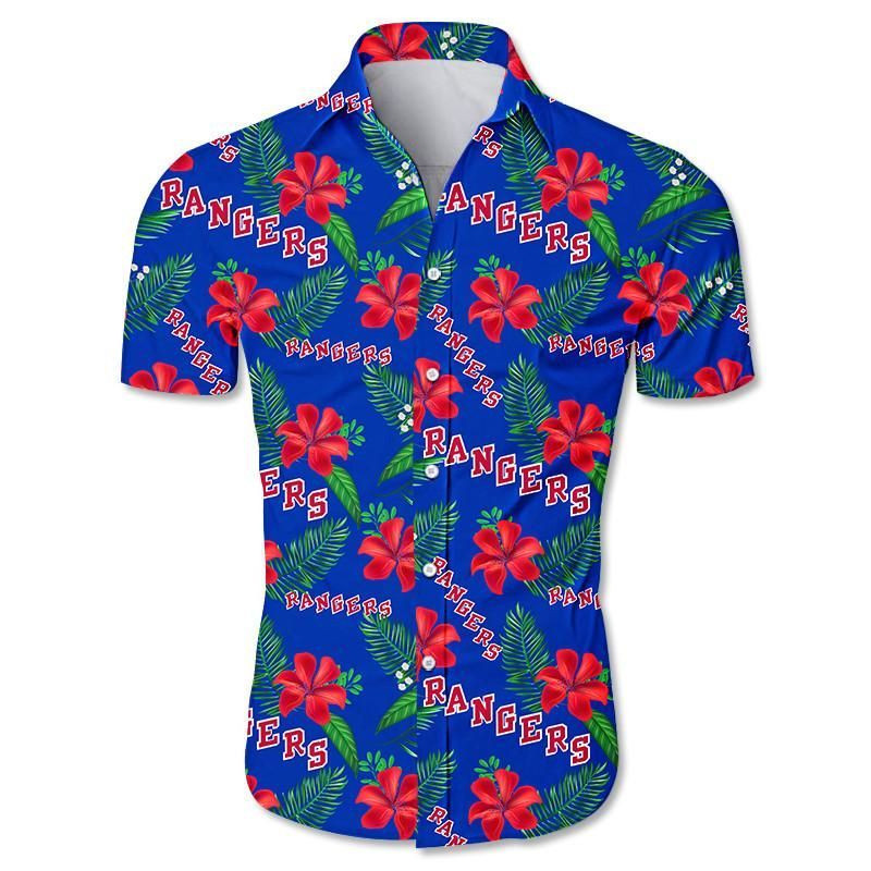 New York Rangers Hawaiian Shirt Tropical Aloha Button Up