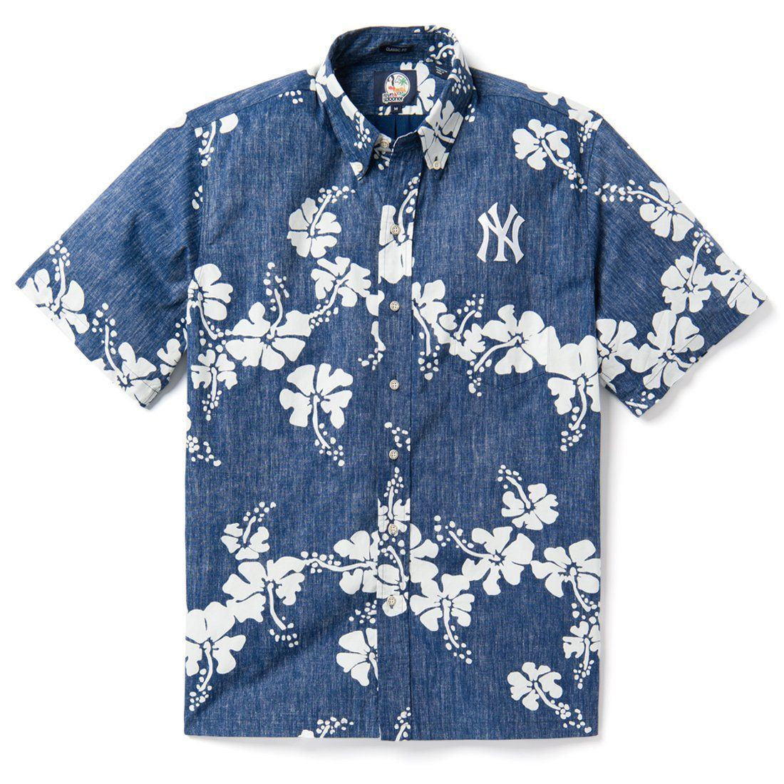 New York Yankees 50th State Hawaiian Shirt Tropical Aloha Button Up