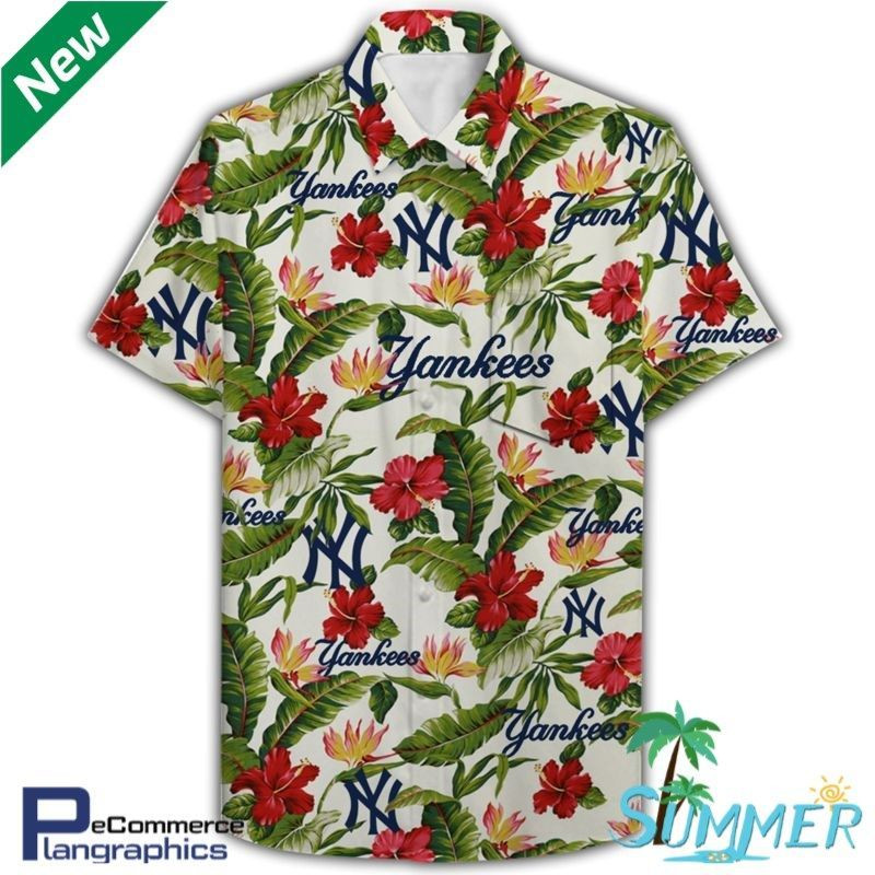 New York Yankees Baseball Team 3d Print Aloha Shirt Hawaiian Shirt Tropical Aloha Button Up