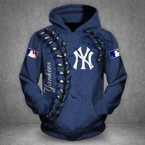 New York Yankees Baseball Zip 3D MLB All Over Print Hoodie