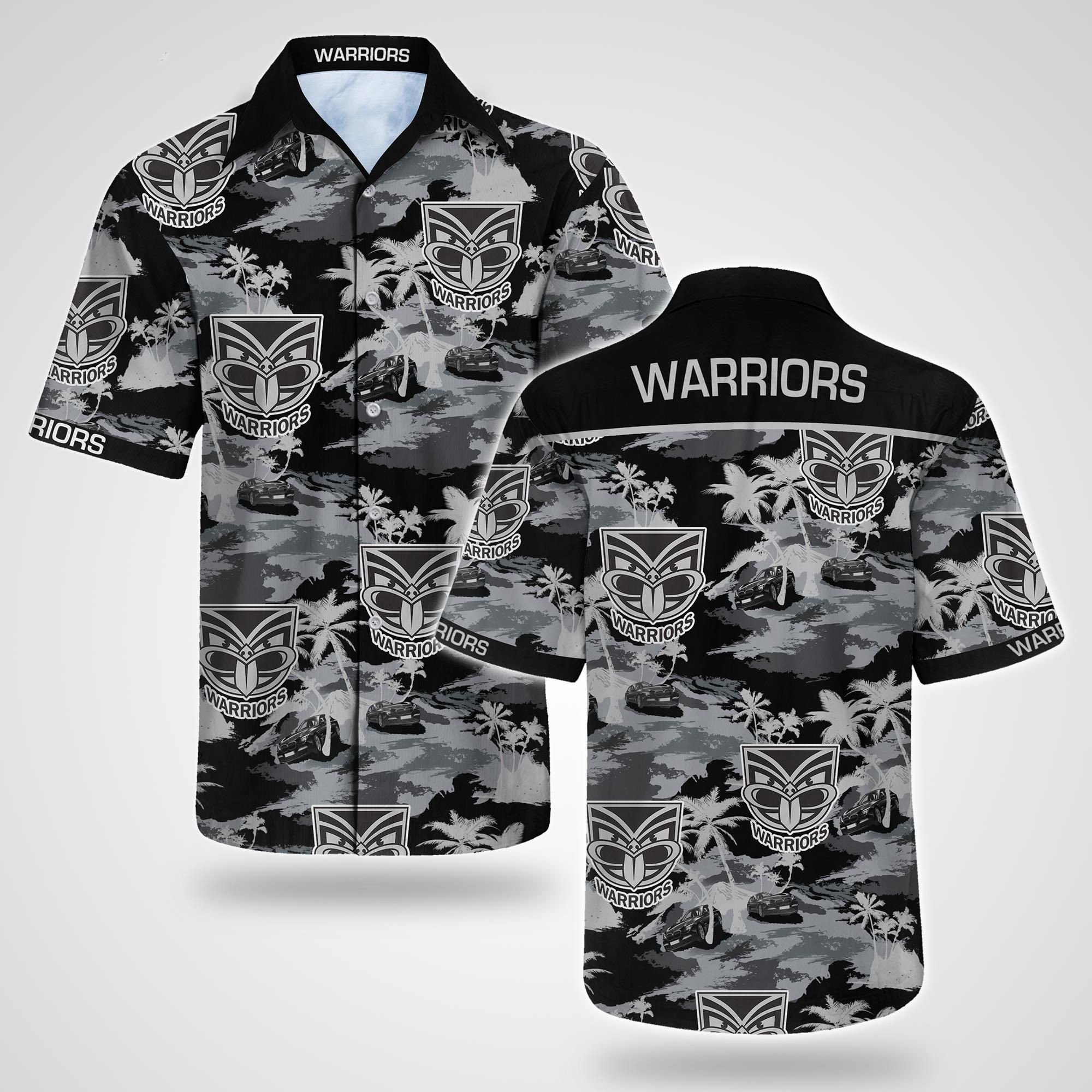 New Zealand Warriors Hawaiian Shirt Tropical Aloha Button Up