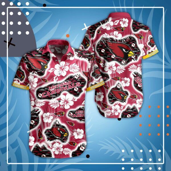 Nfl Arizona Cardinals Hawaiian Shirt Tropical Aloha Button Up