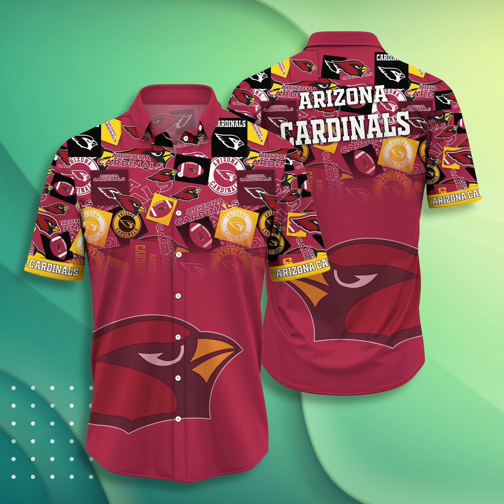 Nfl Arizona Cardinals Hawaiian Shirt Tropical Aloha Button Up