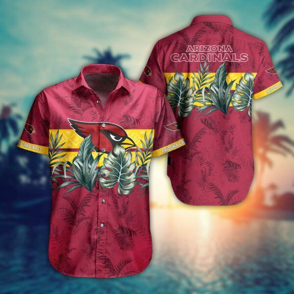 Nfl Arizona Cardinals Hawaiian Shirt Tropical Aloha Button Up