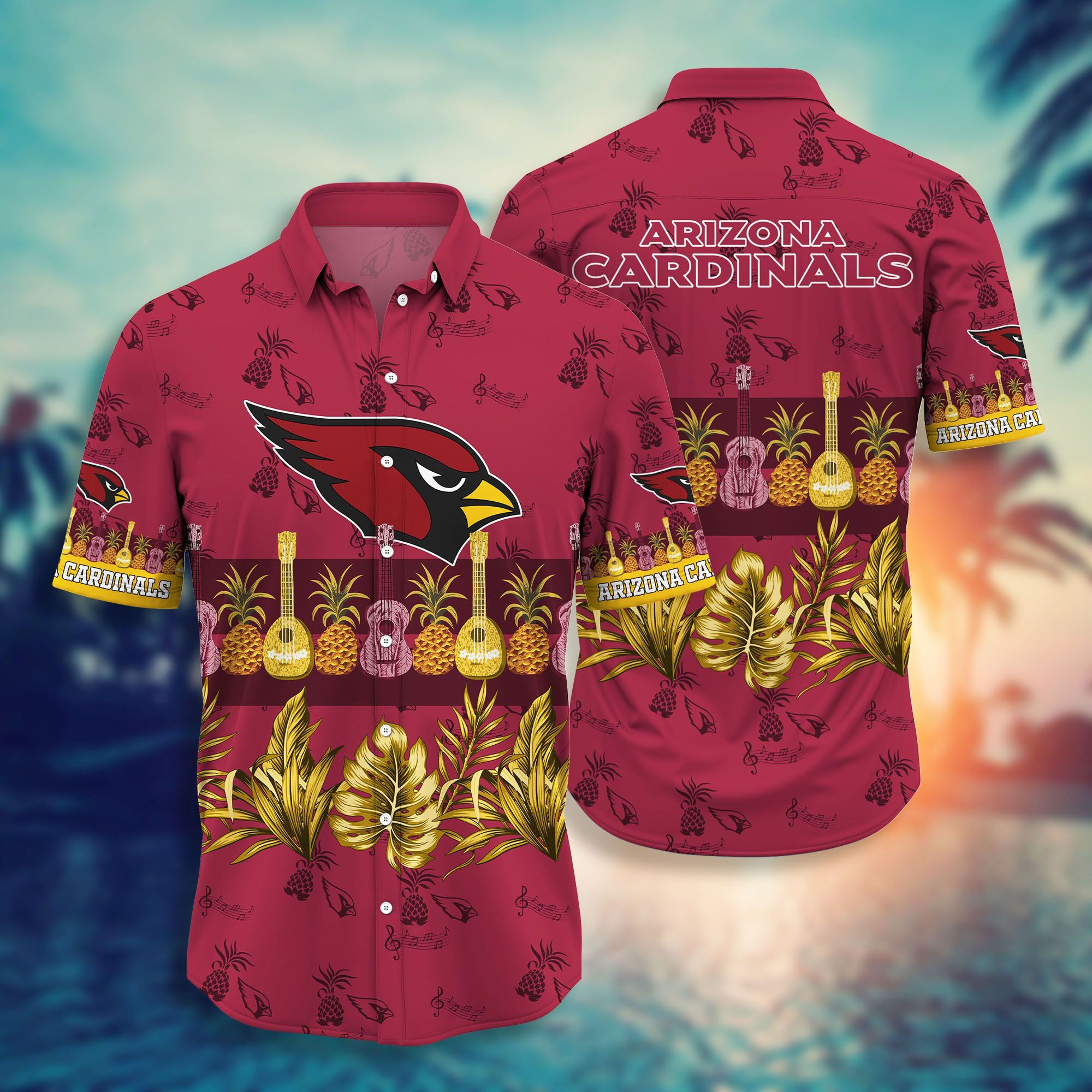 Nfl Arizona Cardinals Hawaiian Shirt Tropical Aloha Button Up
