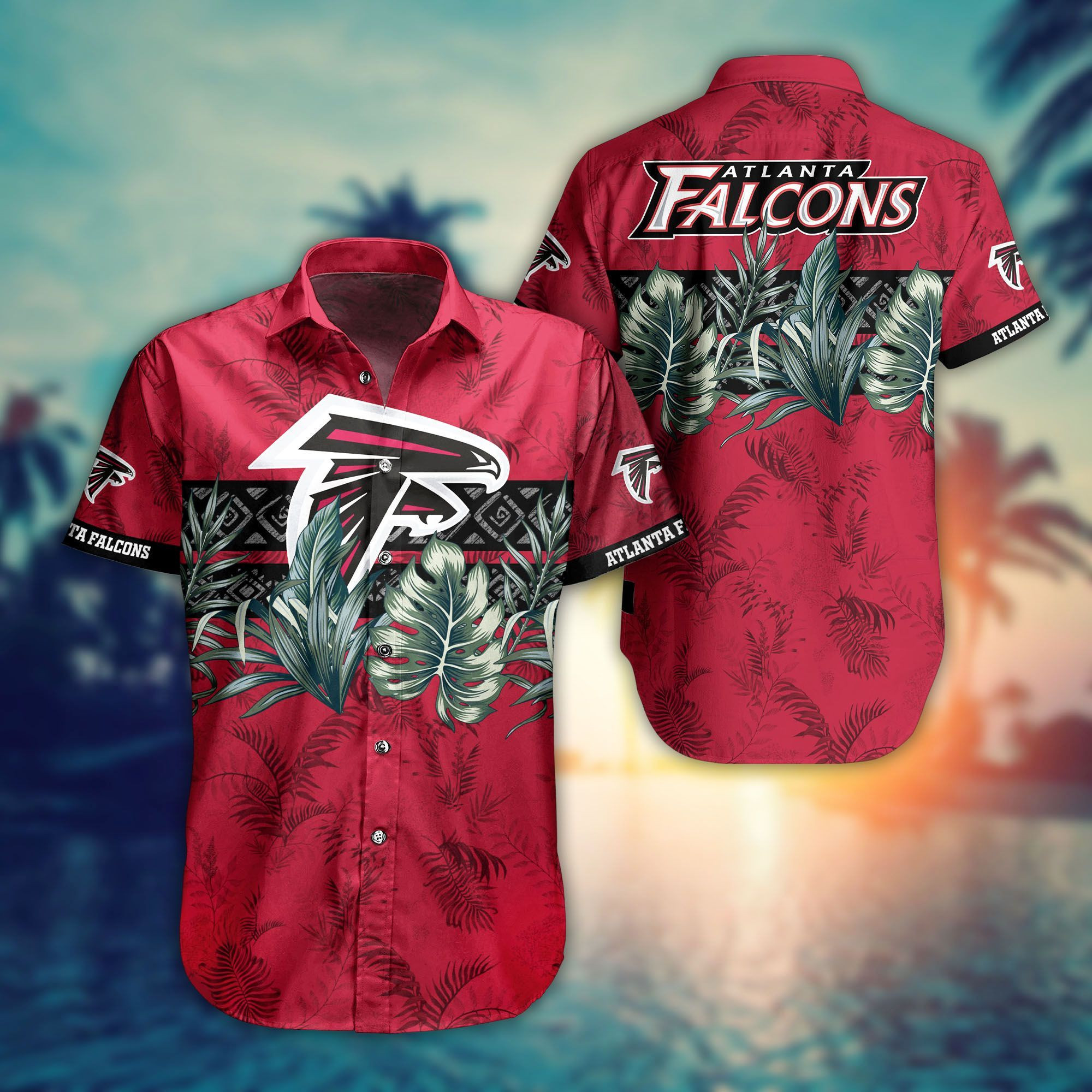 Nfl Atlanta Falcons Hawaiian Shirt Tropical Aloha Button Up