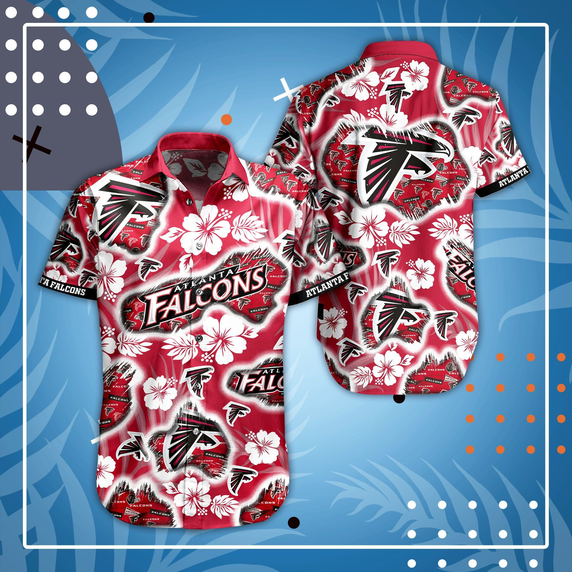 Nfl Atlanta Falcons Hawaiian Shirt Tropical Aloha Button Up