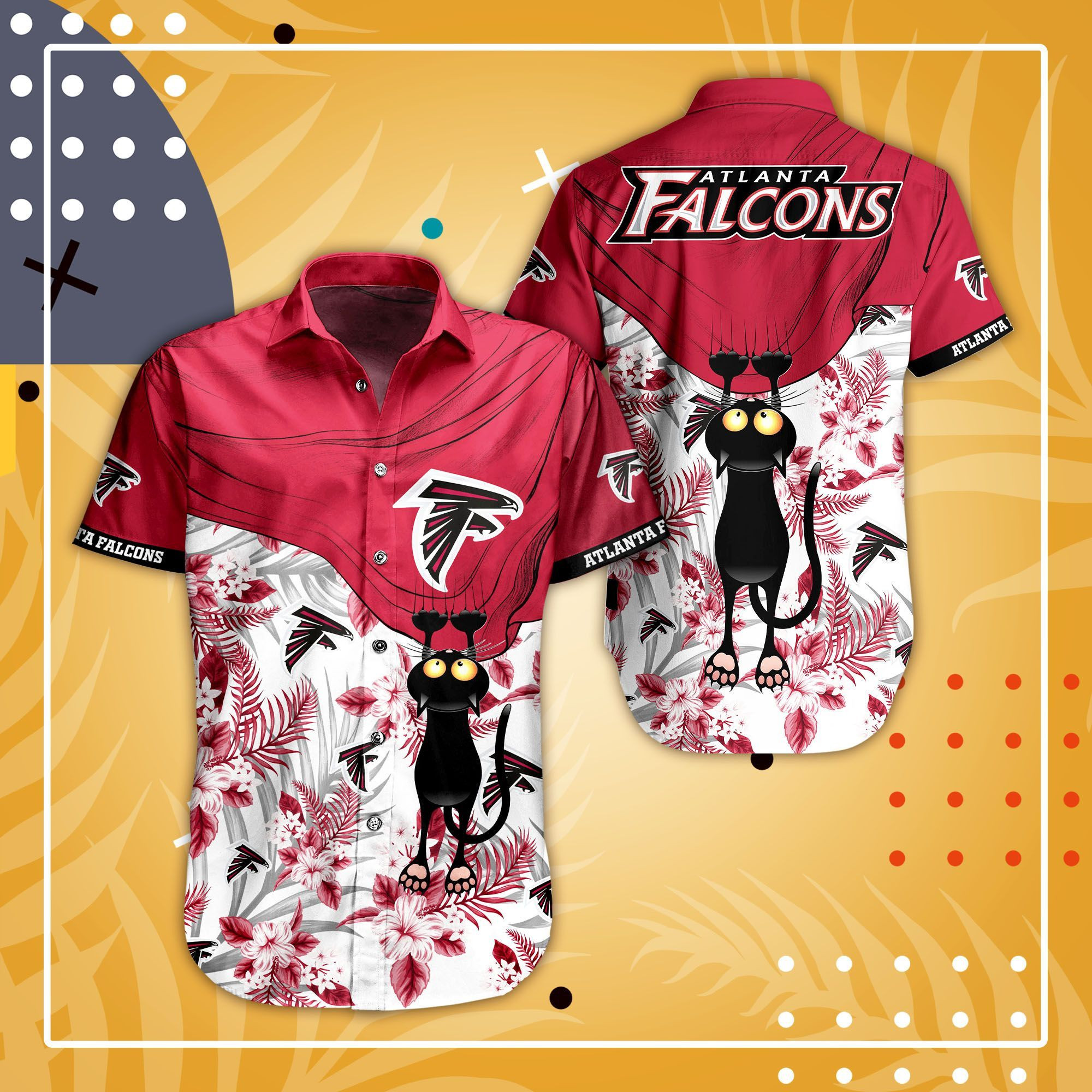 Nfl Atlanta Falcons Hawaiian Shirt Tropical Aloha Button Up