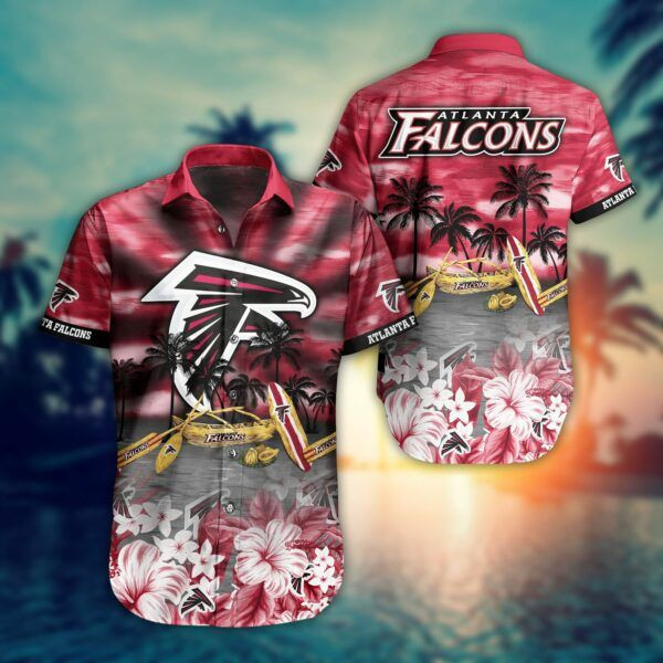 Nfl Atlanta Falcons Hawaiian Shirt Tropical Aloha Button Up