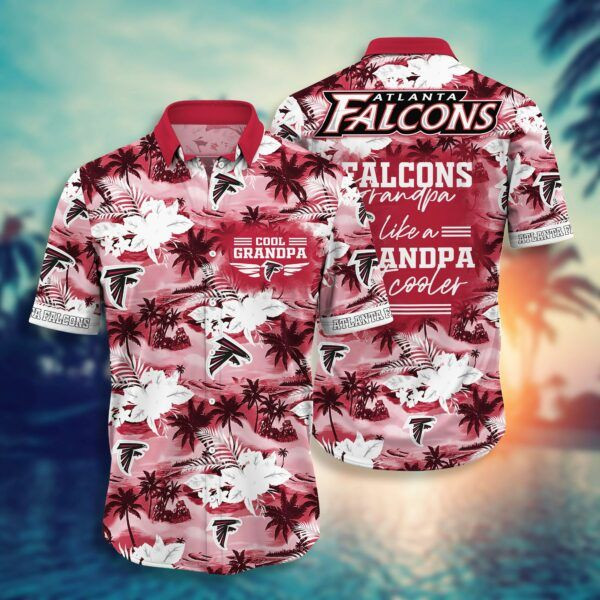 Nfl Atlanta Falcons Hawaiian Shirt Tropical Aloha Button Up