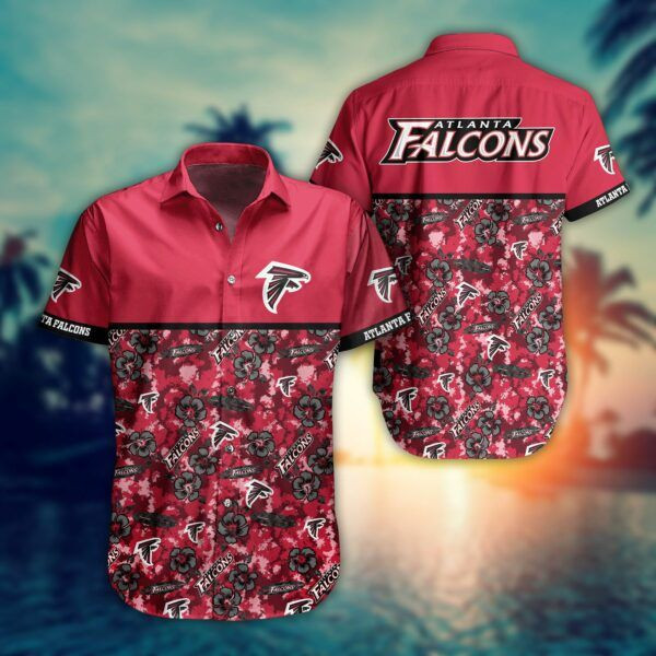 Nfl Atlanta Falcons Hawaiian Shirt Tropical Aloha Button Up