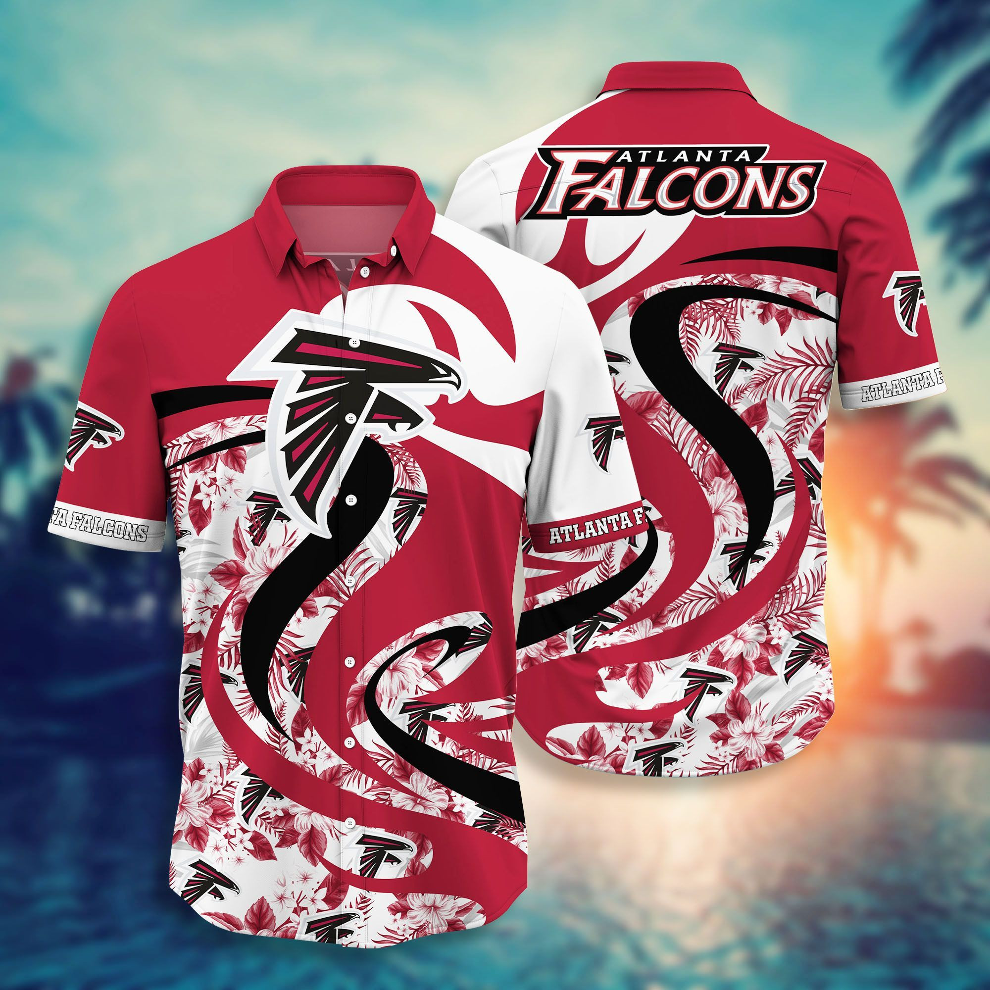 Nfl Atlanta Falcons Hawaiian Shirt Tropical Aloha Button Up