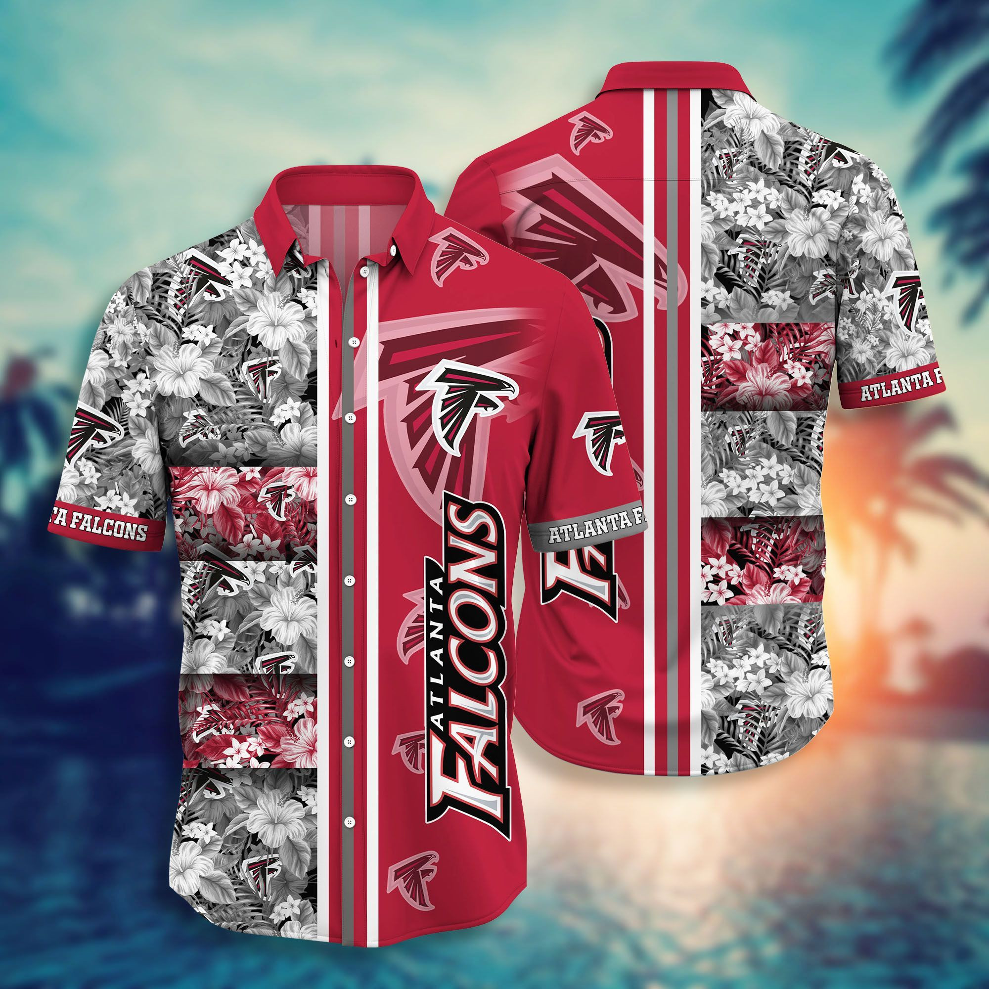 Nfl Atlanta Falcons Hawaiian Shirt Tropical Aloha Button Up