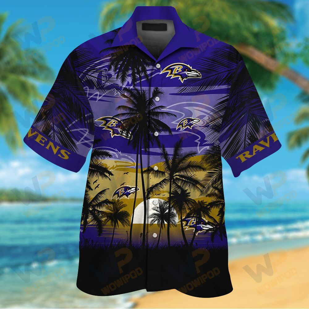 Nfl Baltimore Ravens Tropical Hawaiian Shirt Tropical Aloha Button Up