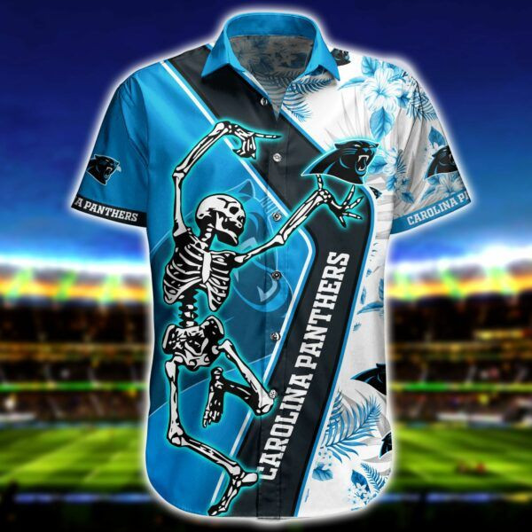 Nfl Carolina Panthers Hawaiian Shirt Tropical Aloha Button Up