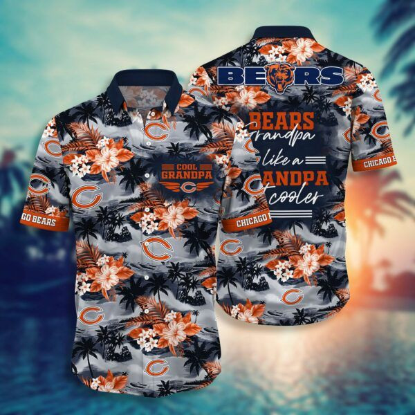 Nfl Chicago Bears Hawaiian Shirt Tropical Aloha Button Up