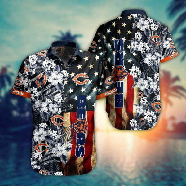 Nfl Chicago Bears Hawaiian Shirt Tropical Aloha Button Up