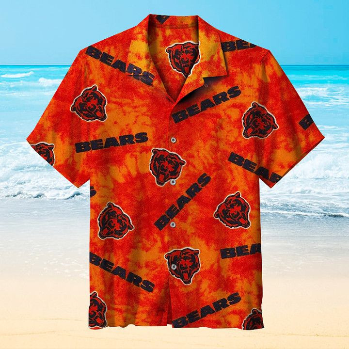 Nfl Chicago Bears Logo Hawaiian Shirt Tropical Aloha Button Up